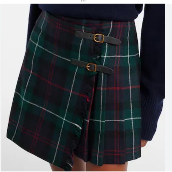Vintage Plaid Skirt Green Royal Stewart Tartan Pleated Academia Grunge Wool Sz 6 - Picture 1 of 7